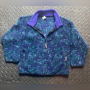 Vintage 90s The Rugged Bear Kids Geometric Blue and Purple Jacket